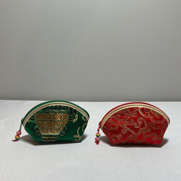 NEW Embroidered Zipper Coin Purse / Jewelry Bag Pack of 2 - Picture 3 of 6